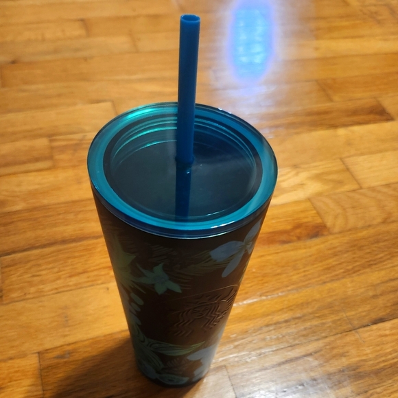 Starbucks Summer 2022 Rare Limited Straw Cup Tumbler Blue Green Floral - Picture 5 of 5